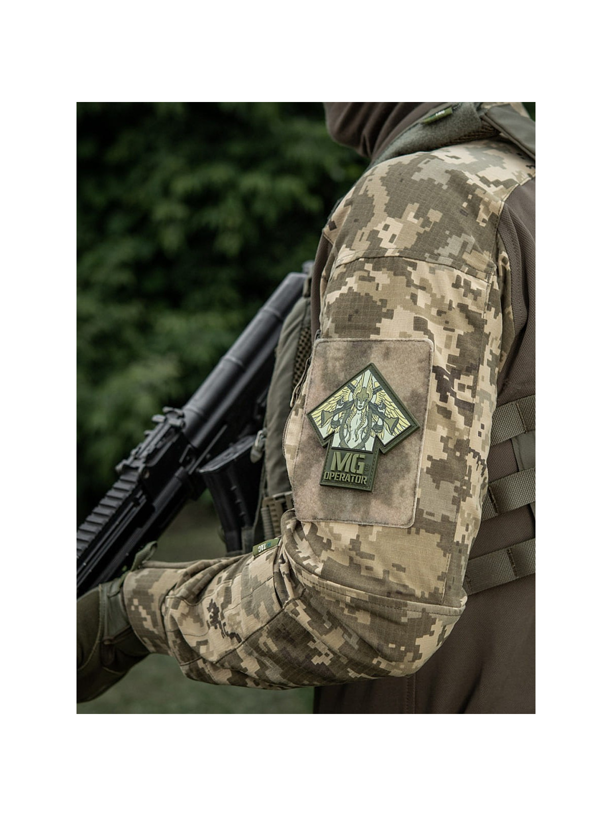 M-TAC Naszywka 3D MG Operator PVC Nadruk 9,2 x 8,6 cm oliwkowa
