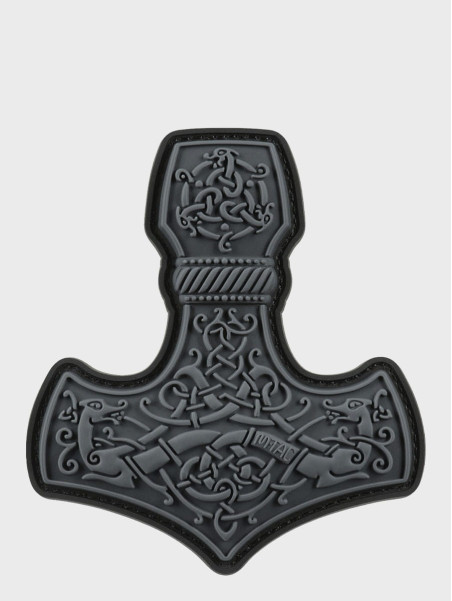 M-TAC NASZYWKA 3D MJÖLNIR MŁOT THORA DUŻA PVC SZARA