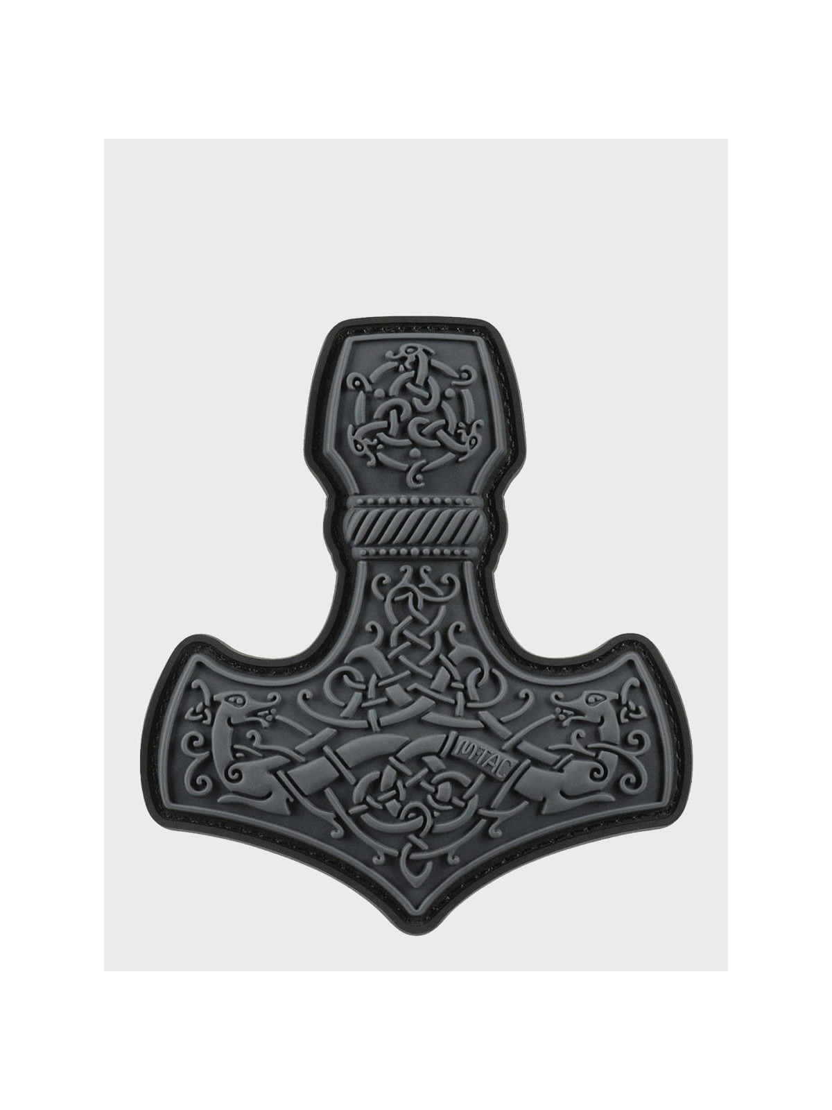 M-TAC NASZYWKA 3D MJÖLNIR MŁOT THORA DUŻA PVC SZARA