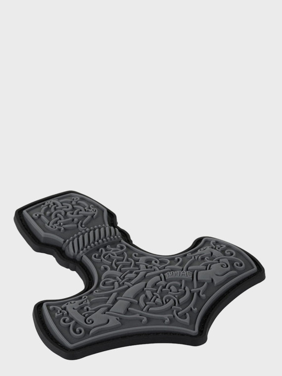 M-TAC NASZYWKA 3D MJÖLNIR MŁOT THORA DUŻA PVC SZARA