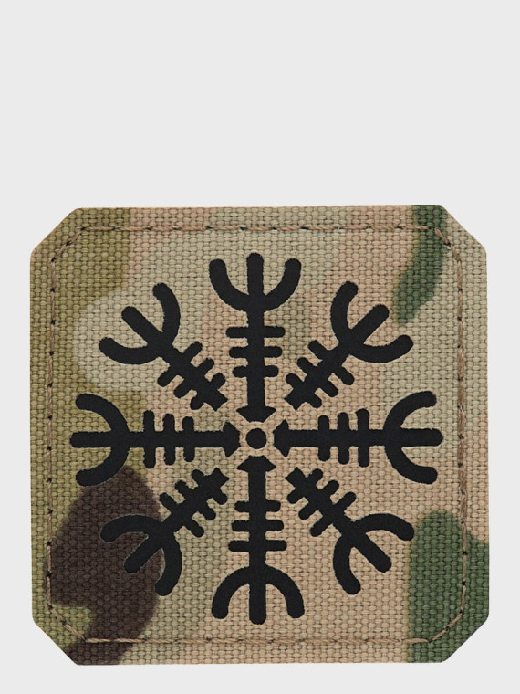 M-TAC Naszywka Hełm Grozy Aegishjalmur Laser Cut 4,5 x 4,5 cm Multicam-czarna