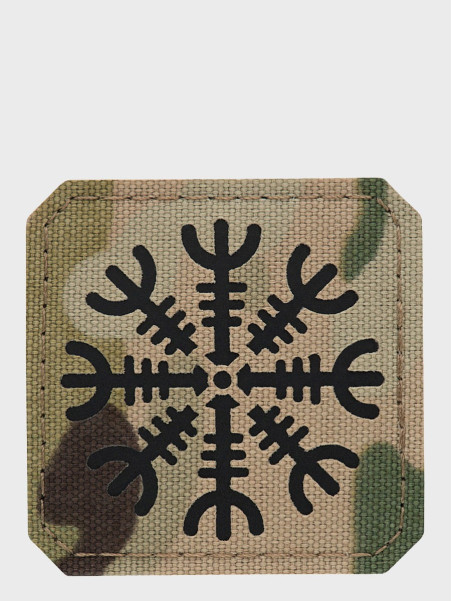 M-TAC Naszywka Hełm Grozy Aegishjalmur Laser Cut 4,5 x 4,5 cm Multicam-czarna