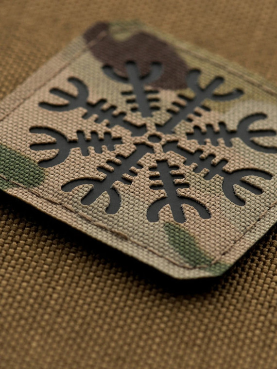 M-TAC Naszywka Hełm Grozy Aegishjalmur Laser Cut 4,5 x 4,5 cm Multicam-czarna