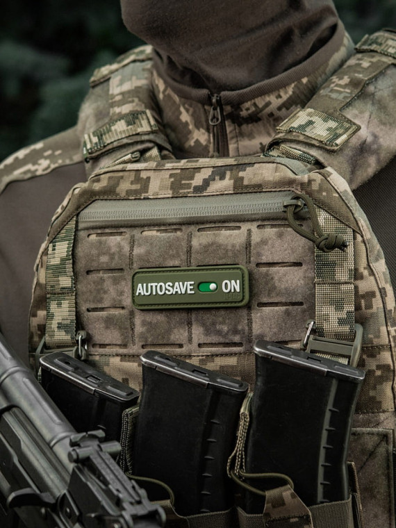 M-TAC Naszywka emblemat Autosave PVC oliwkowy