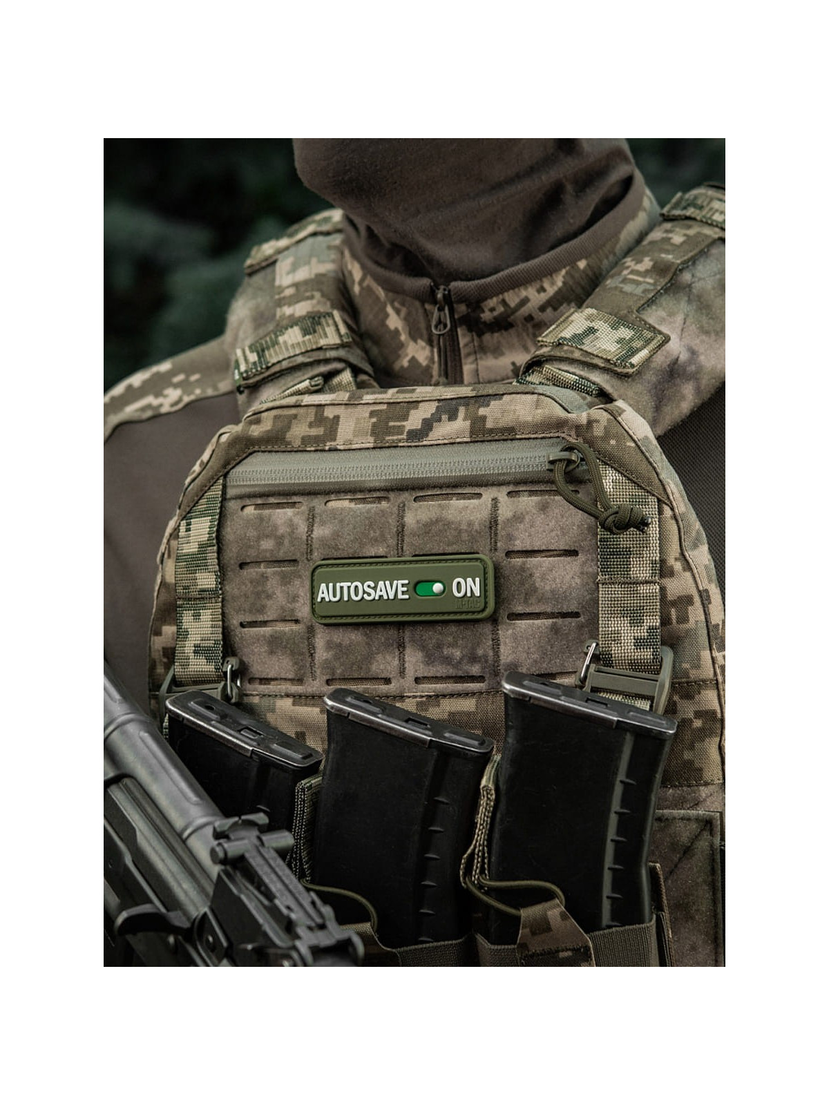 M-TAC Naszywka emblemat Autosave PVC oliwkowy