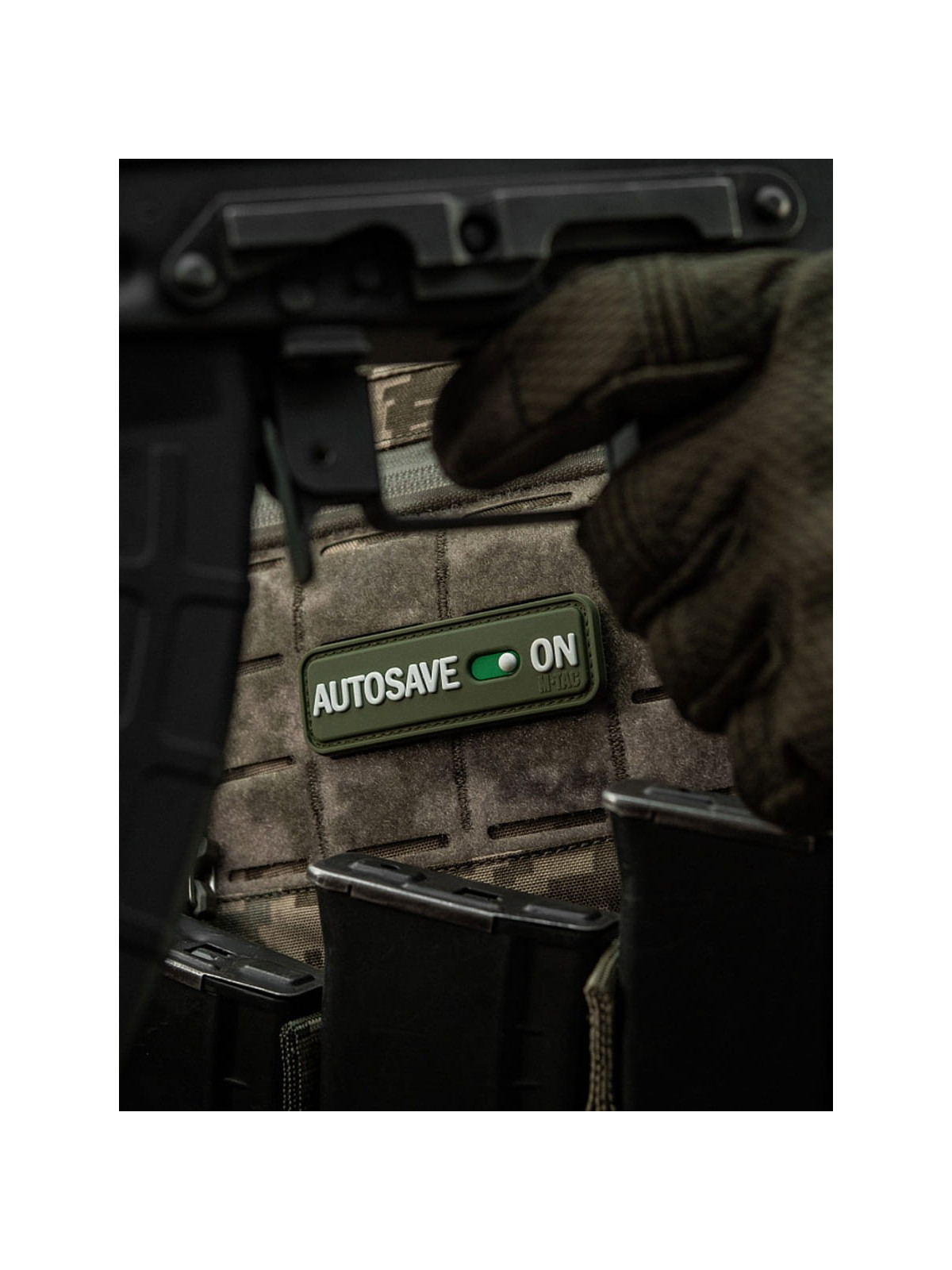 M-TAC Naszywka emblemat Autosave PVC oliwkowy