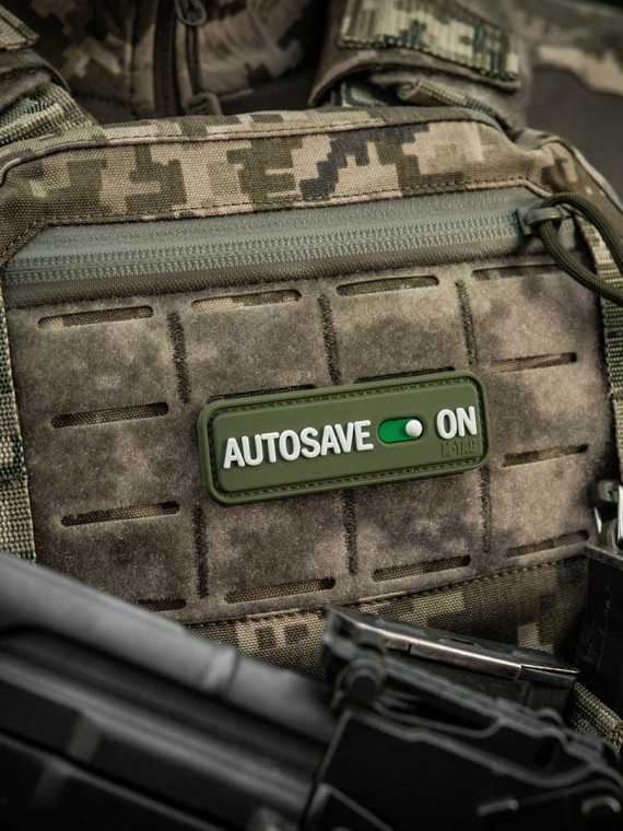 M-TAC Naszywka emblemat Autosave PVC oliwkowy