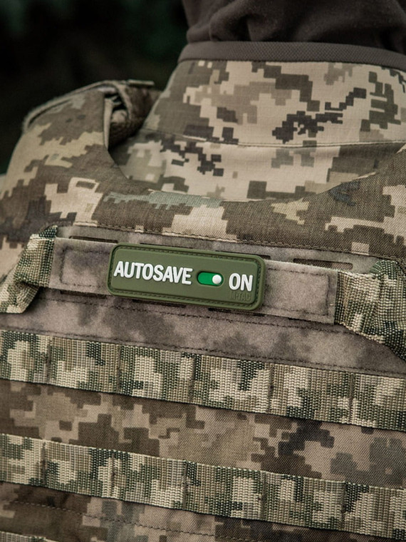 M-TAC Naszywka emblemat Autosave PVC oliwkowy