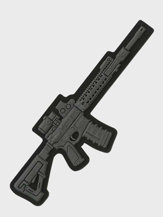 M-TAC Naszywka 3D emblemat AR-15 PVC Rzep szary 