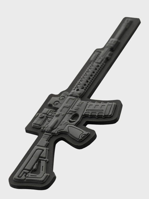 M-TAC Naszywka 3D emblemat AR-15 PVC Rzep szary 
