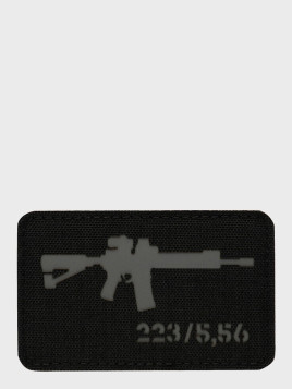 M-TAC naszywka emblemat ar-15 223/5,56 laser cut  czarno-szara
