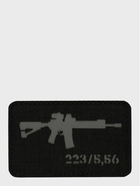 M-TAC naszywka emblemat ar-15 223/5,56 laser cut  czarno-szara
