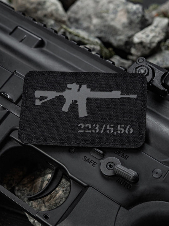 M-TAC naszywka emblemat ar-15 223/5,56 laser cut  czarno-szara