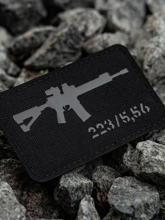 M-TAC naszywka emblemat ar-15 223/5,56 laser cut  czarno-szara
