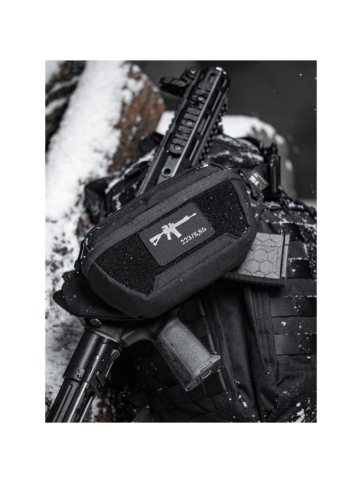 M-TAC naszywka emblemat ar-15 223/5,56 laser cut  czarno-szara
