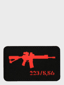 M-TAC naszywka emblemat ar-15 223/5,56 laser cut  czarno-czerwona