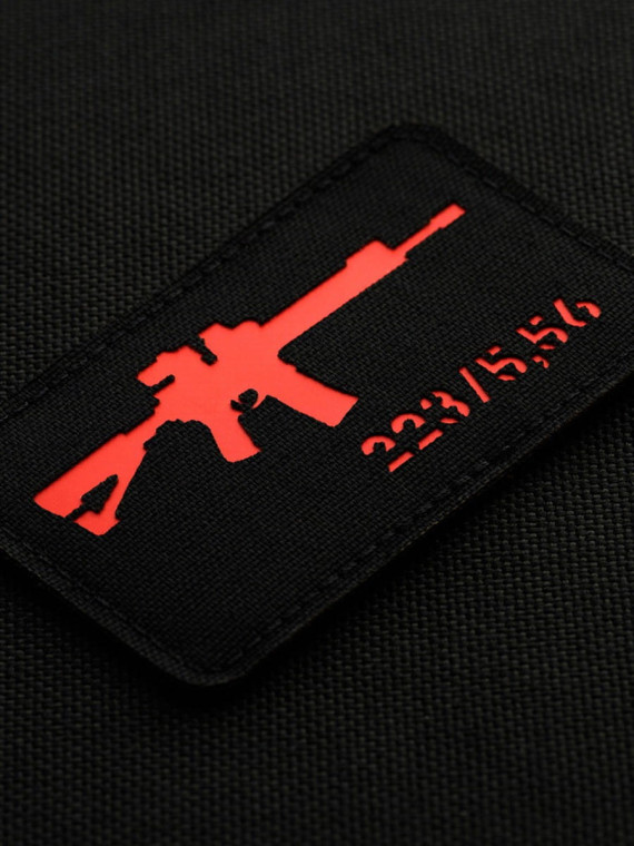 M-TAC naszywka emblemat ar-15 223/5,56 laser cut  czarno-czerwona