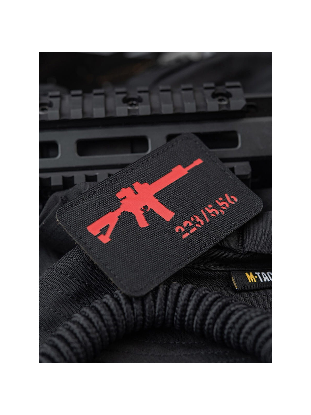 M-TAC naszywka emblemat ar-15 223/5,56 laser cut  czarno-czerwona
