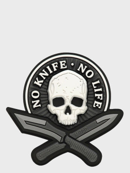 M-TAC Naszywka 3D No Knife No Life PVC Czarno-Biała