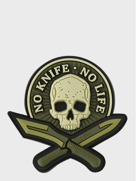 M-TAC Naszywka 3D No Knife No Life PVC Oliwkowa