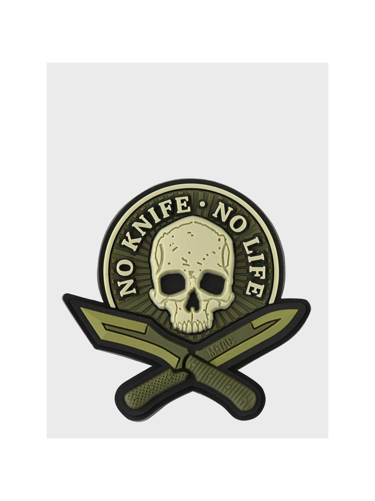 M-TAC Naszywka 3D No Knife No Life PVC Oliwkowa