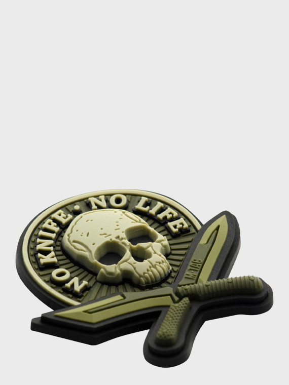 M-TAC Naszywka 3D No Knife No Life PVC Oliwkowa
