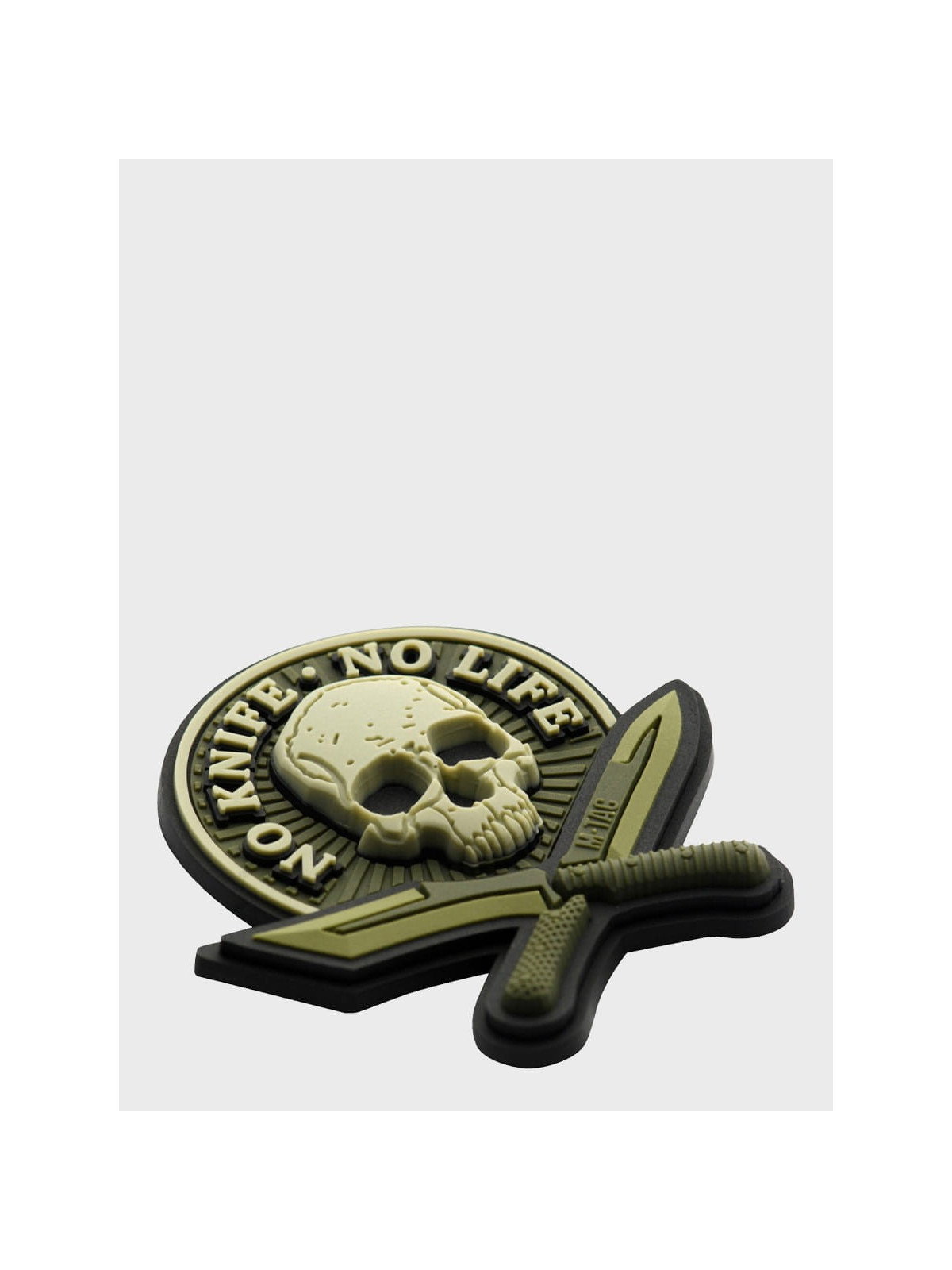 M-TAC Naszywka 3D No Knife No Life PVC Oliwkowa