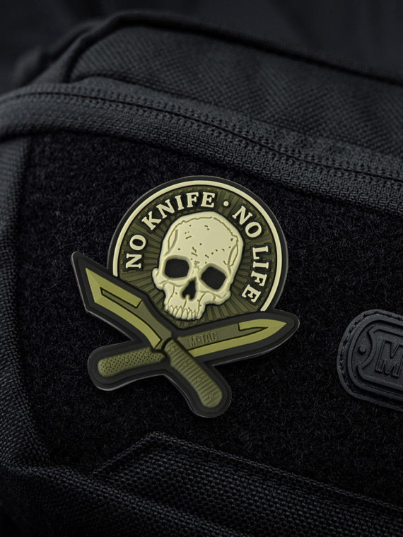 M-TAC Naszywka 3D No Knife No Life PVC Oliwkowa