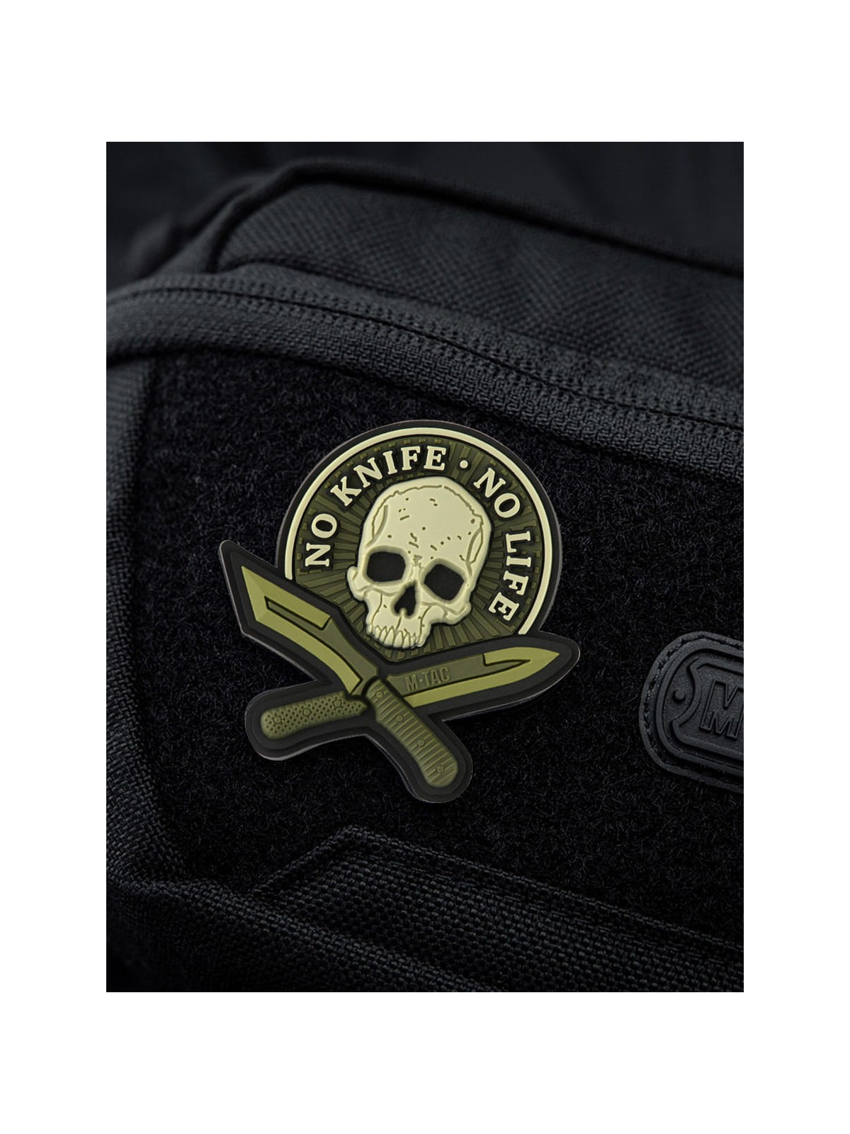 M-TAC Naszywka 3D No Knife No Life PVC Oliwkowa