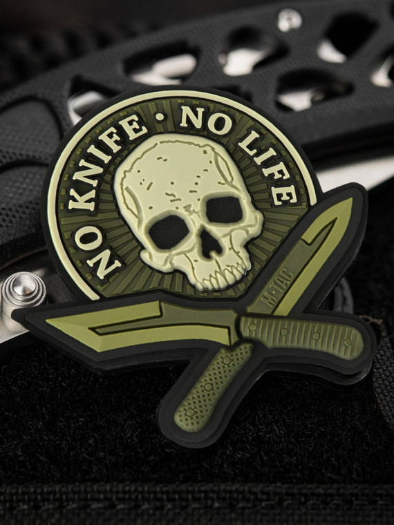 M-TAC Naszywka 3D No Knife No Life PVC Oliwkowa