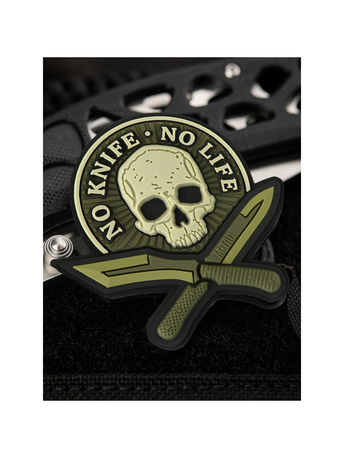 M-TAC Naszywka 3D No Knife No Life PVC Oliwkowa