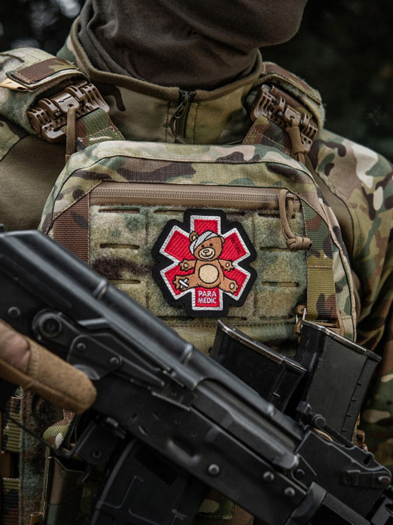 M-TAC Naszywka 3D Paramedic Miś Haftowana Brązowa