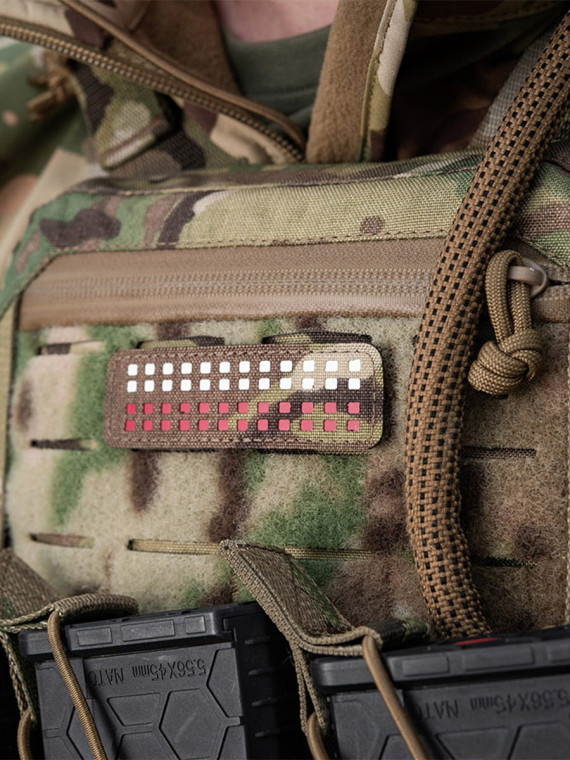 M-TAC Naszywka Flaga Polska Mini Kwadraty Laser Cut 25x80mm Coyote
