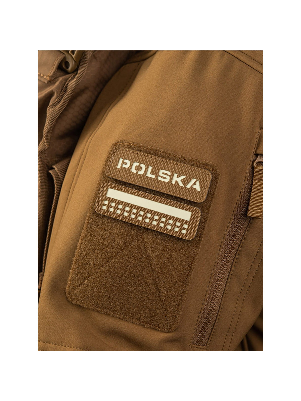 M-TAC Naszywka Flaga Polska Mini Kwadraty Laser Cut 25x80mm Coyote-Fluorescencyjny