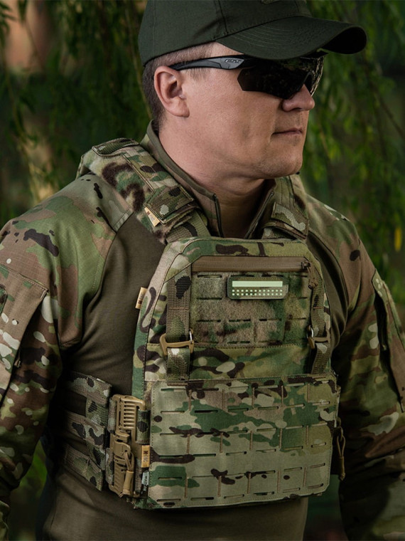 M-TAC Naszywka Flaga Polska Mini Kwadraty Laser Cut 25x80mm Multicam-Fluorescencyjny
