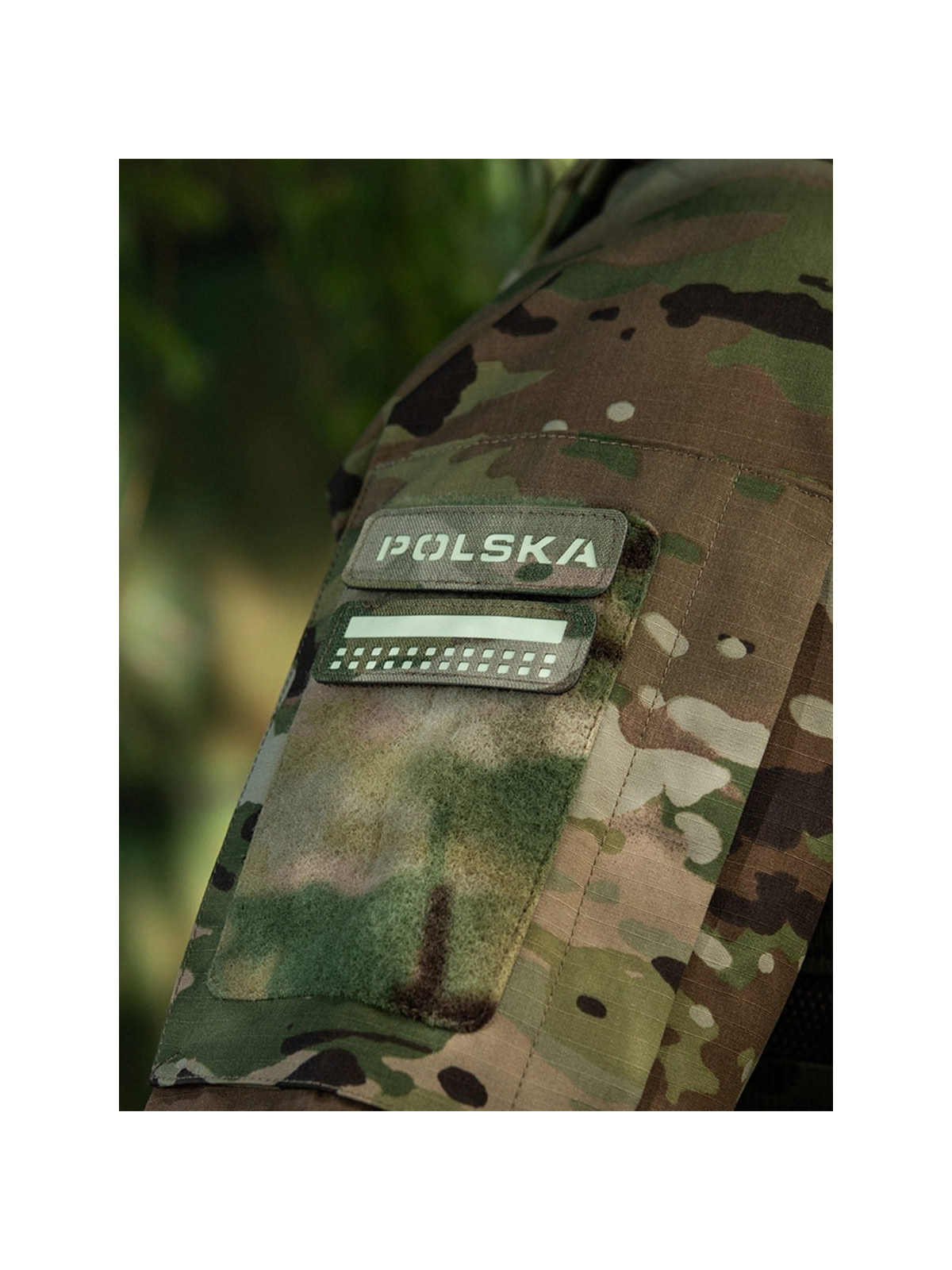M-TAC Naszywka Flaga Polska Mini Kwadraty Laser Cut 25x80mm Multicam-Fluorescencyjny
