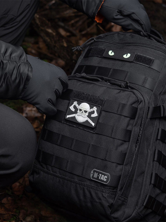 M-TAC NASZYWKA BEARDED SKULL 3D PVC CZARNO-BIAŁA