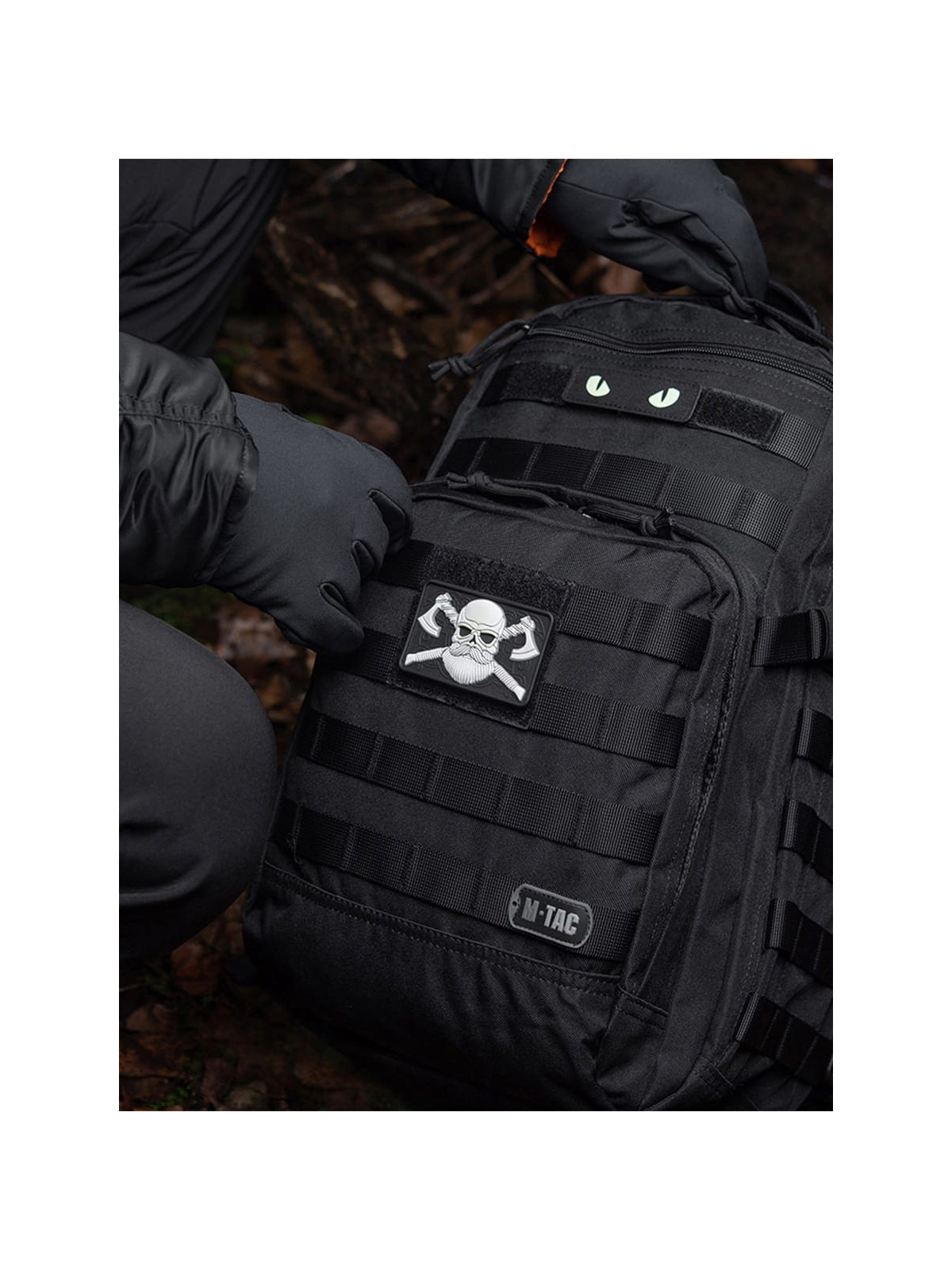 M-TAC NASZYWKA BEARDED SKULL 3D PVC CZARNO-BIAŁA