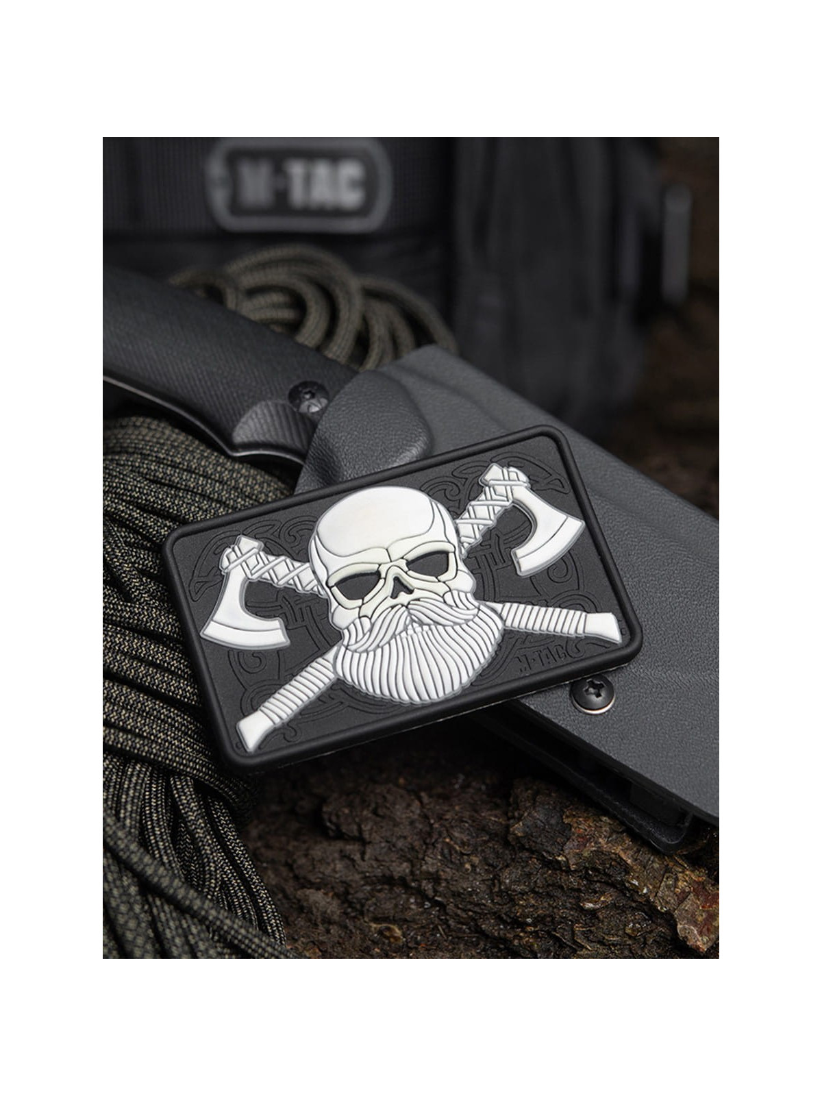 M-TAC NASZYWKA BEARDED SKULL 3D PVC CZARNO-BIAŁA