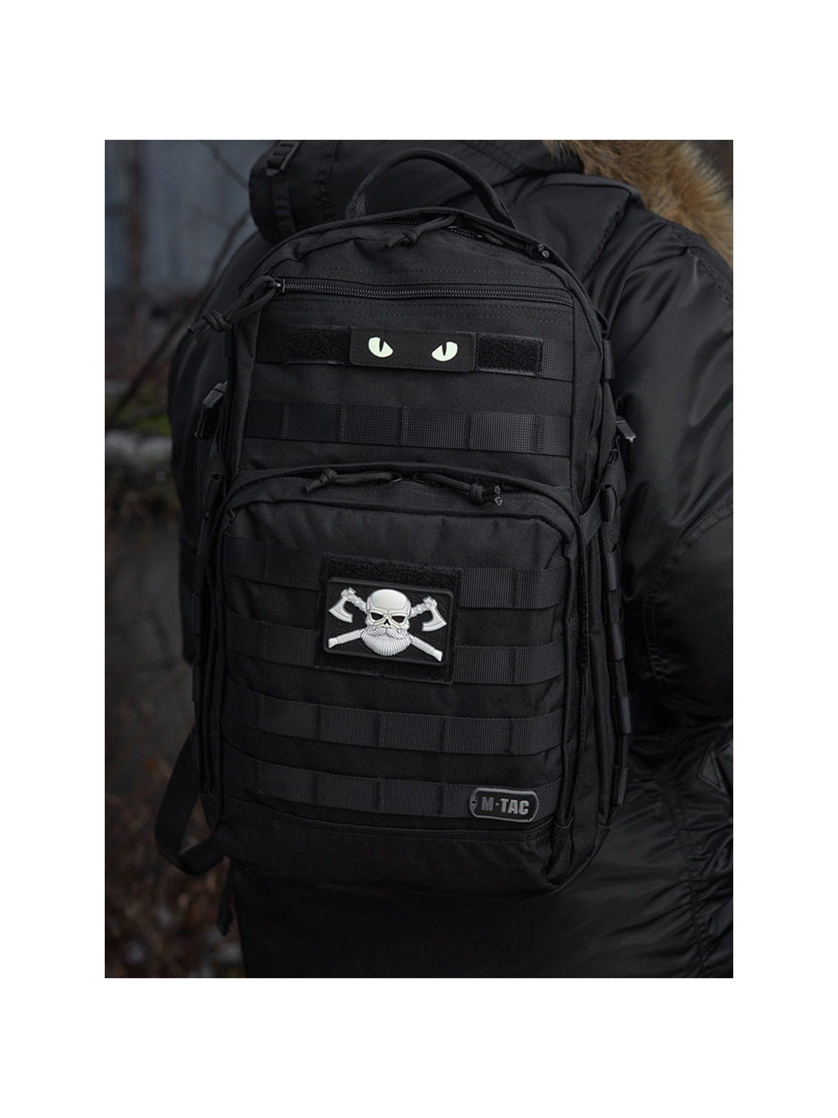 M-TAC NASZYWKA BEARDED SKULL 3D PVC CZARNO-BIAŁA