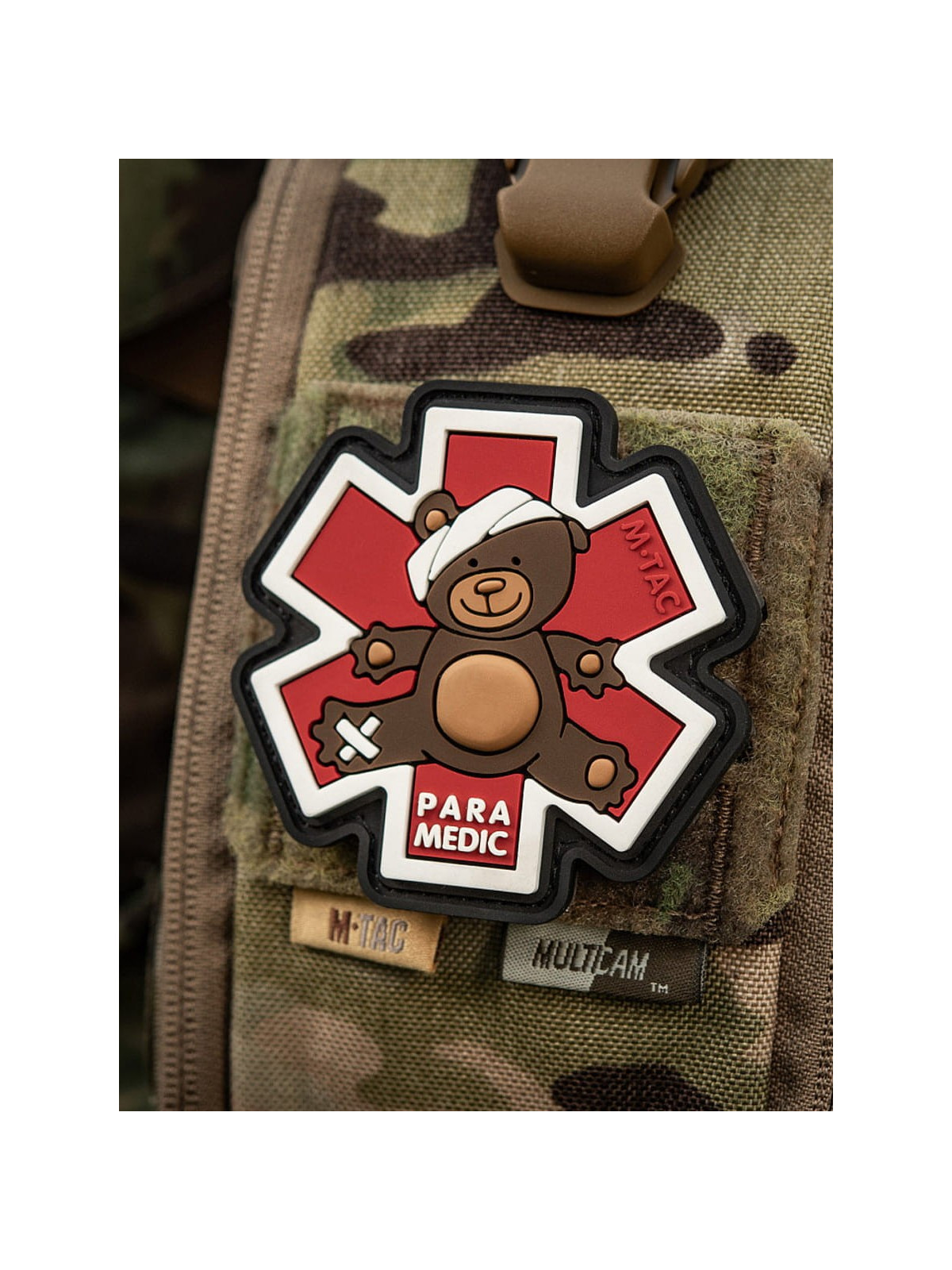 M-TAC Naszywka 3D Paramedic Miś PVC Brązowa