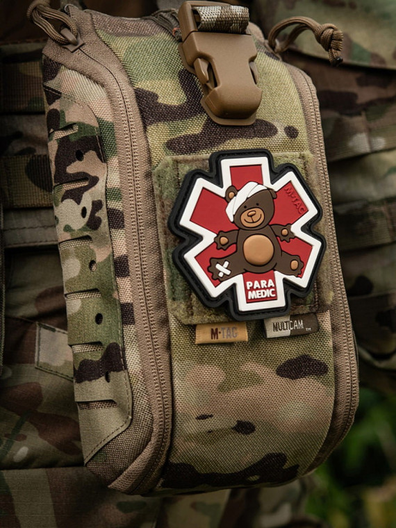 M-TAC Naszywka 3D Paramedic Miś PVC Brązowa