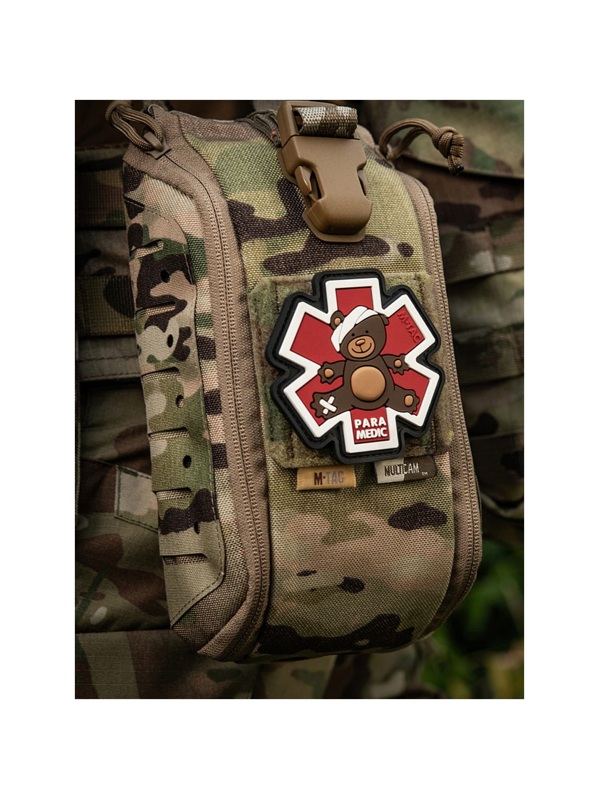 M-TAC Naszywka 3D Paramedic Miś PVC Brązowa