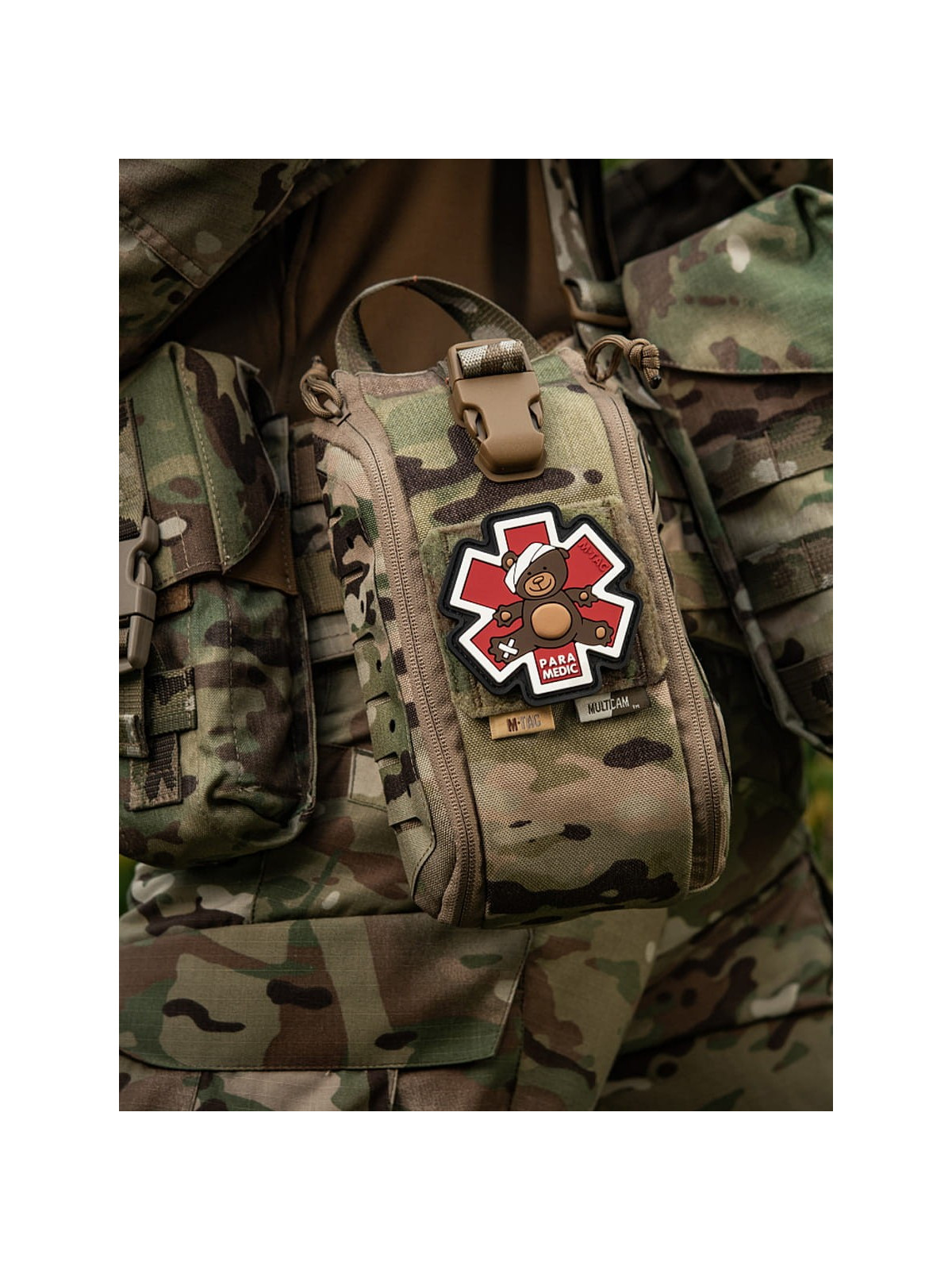 M-TAC Naszywka 3D Paramedic Miś PVC Brązowa