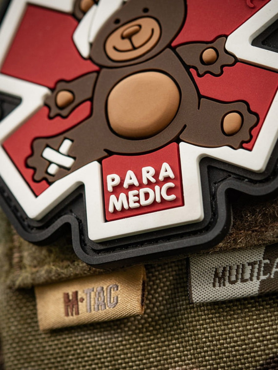 M-TAC Naszywka 3D Paramedic Miś PVC Brązowa