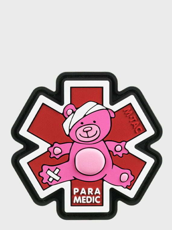 M-TAC Naszywka 3D Paramedic Miś PVC Różowa