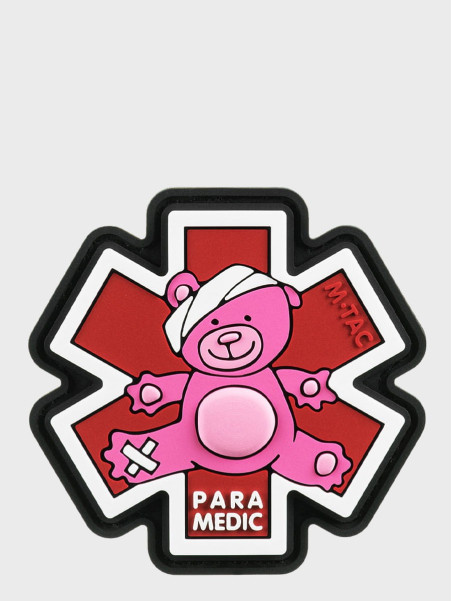 M-TAC Naszywka 3D Paramedic Miś PVC Różowa