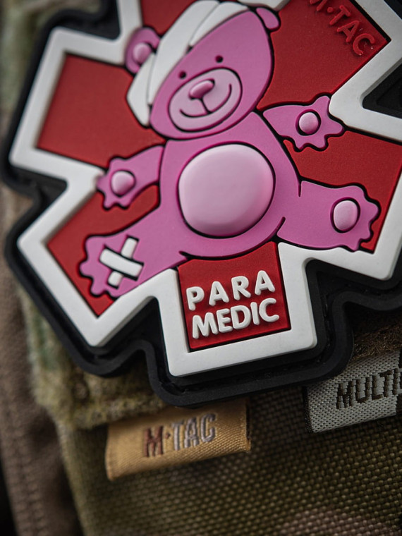 M-TAC Naszywka 3D Paramedic Miś PVC Różowa