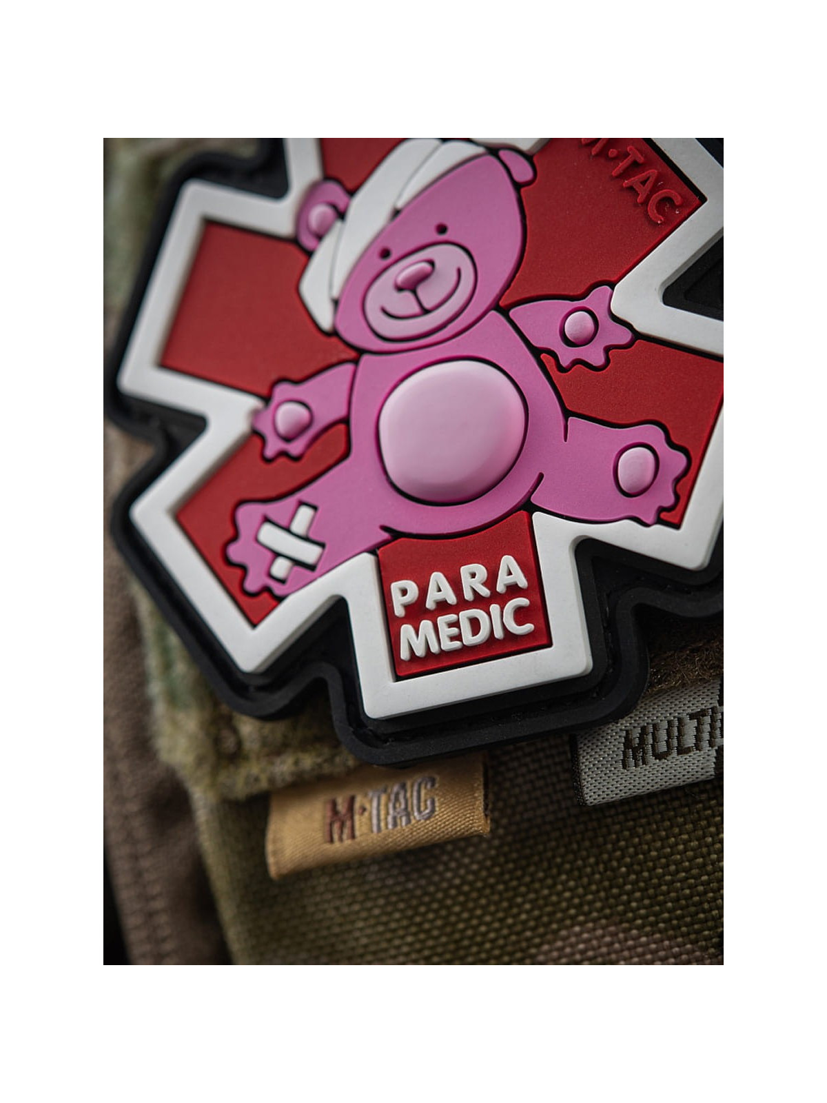 M-TAC Naszywka 3D Paramedic Miś PVC Różowa