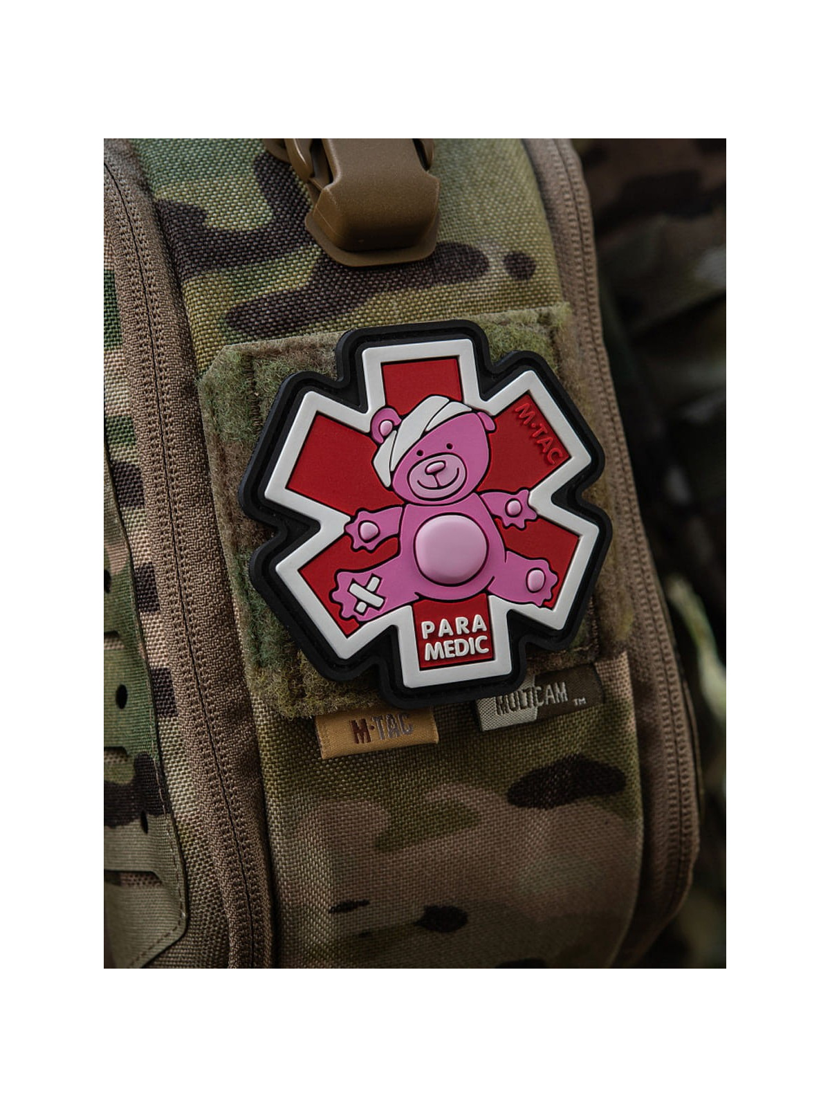 M-TAC Naszywka 3D Paramedic Miś PVC Różowa
